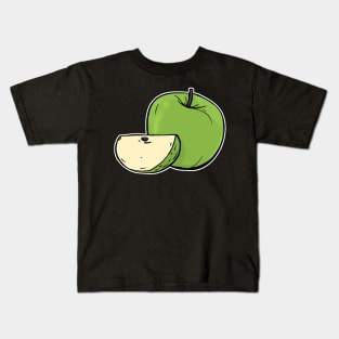 Green Apple hand drawn fruits summer Kids T-Shirt